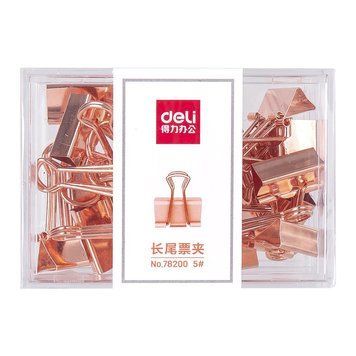 Зажимы для бумаги Deli 78200 золотой 19мм (24шт) пласт/пак 2878196 фото
