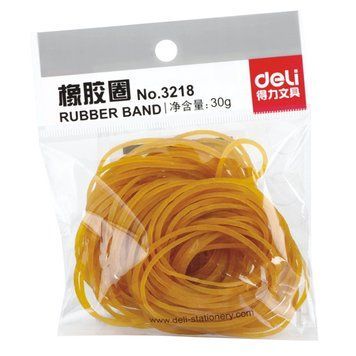 Резинки для купюр Deli 3218 желтый 30гр, D40мм, высокопрочная резина, блистер 2858145 фото