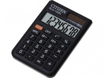 Кишеньковий Калькулятор Citizen SLD-100N чорний 8 розряд, 57х87х11, ПВХ обклад, гум кн 2832641 фото