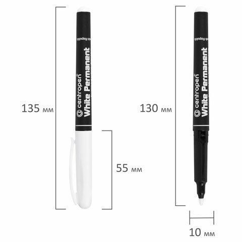 Маркер перманентний водостійкий Centropen 2686/11 білий, 1,2 мм Permanent White (для чорних табличок) 2867296 фото