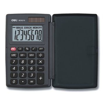 Кишеньковий Калькулятор Deli 39219 черн 8 розряд, 104х63х11, гум кн з кришкою вертик 2858192 фото