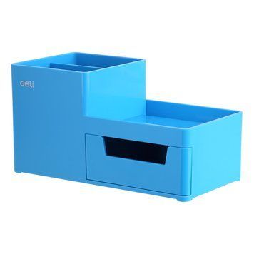 Підставка для ручок Deli EZ25130 блакитна 4 відділення пластик 175*90*92 мм 2878254 фото