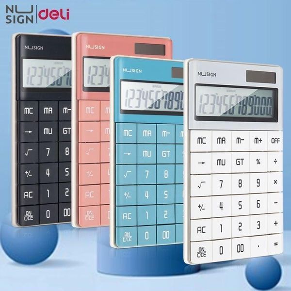 Калькулятор бухгалтерский Deli NS041, 12 разряд, бесшовные кнопки, 165*103*12,5 мм. 2882717 фото