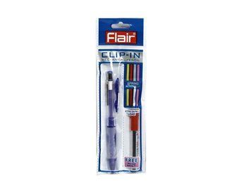 Олівець механічний Flair мікс 0,5 мм "Clip-In" пластиковий, гумовий грип, пластиковий кліп, без гумки 2826681 фото