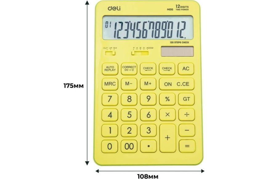 Калькулятор Deli EM01551 зелений 12 розряд, 175x108x15mm, пластик, 120шагов перевірки 2877588 фото