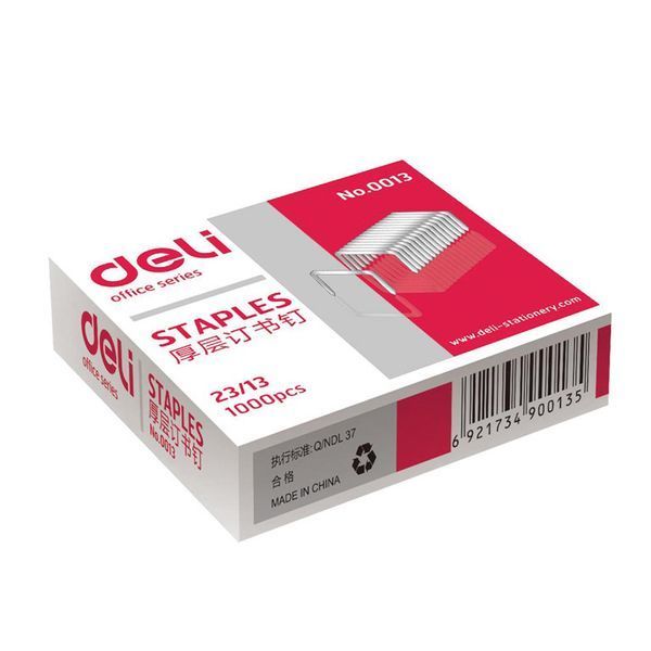 Скобы для степлера Deli 0013Е №23/13 1000шт/уп 2850231 фото