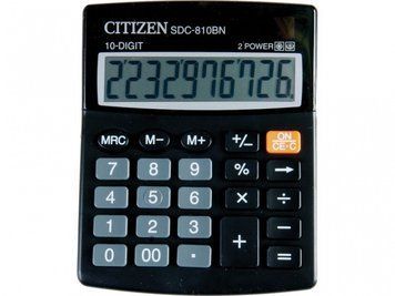Калькулятор бухгалтерський Citizen SDC-810BN сірий 10 розряд, 100х125х34, пласт корп, пласт кн 2837160 фото